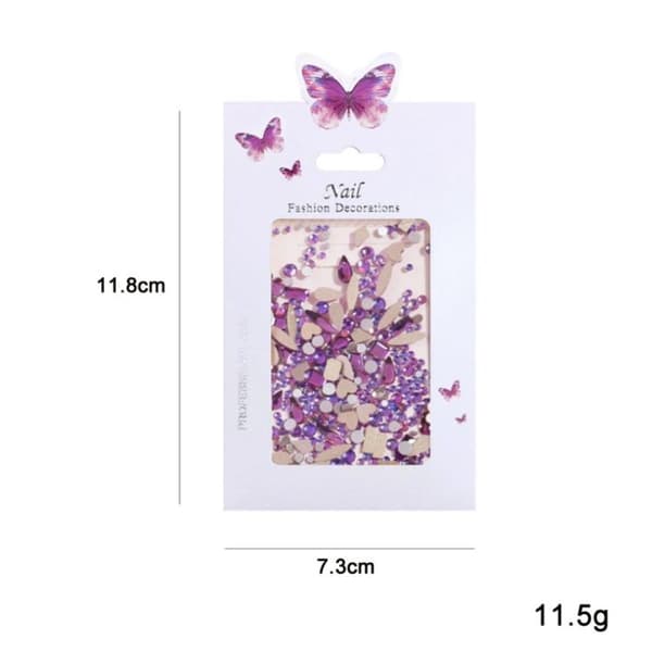 DIY Flat Bottom Shaped Glass Mixing Nail Rhinestone-06
