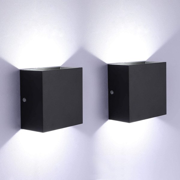 2 stk. indendørs LED-væglampe, 6W moderne indendørs væglampe i aluminium til stue, soveværelse, badeværelse, køkken, spisestue