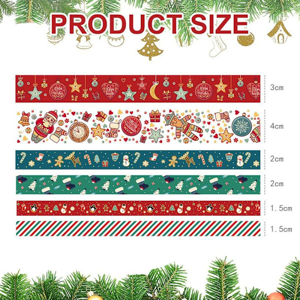 Juletape sett, juletape, for bullet journal,