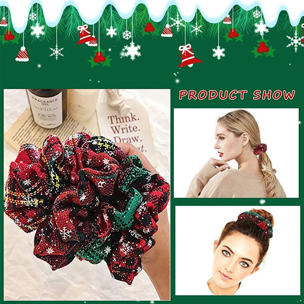 Jule Scrunchies til Hår Scrunchie Holder Ponytail Elastikker KLB