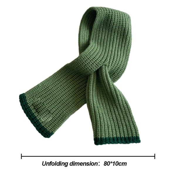 Børns strikkede halstørklæde Fashion Solid Color Toddler bløde varme halstørklæder Grøn