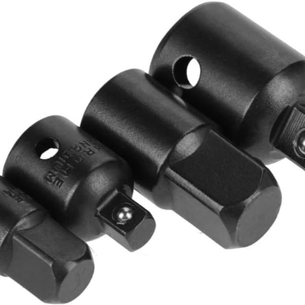 4-delt krom-vanadium adapter-sæt - 1/4\", 3/8\", 1/2\" KLB