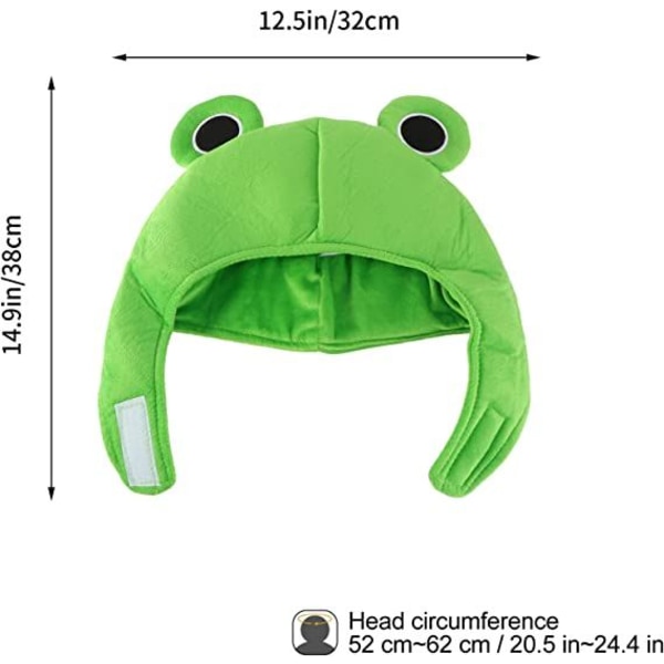 One Piece (Gul Frog Hat, 32*38CM) Voksen Kostyme Hat Morsom Frog Formet Hat Nyhet Hat Barn Plysj Frog Hat