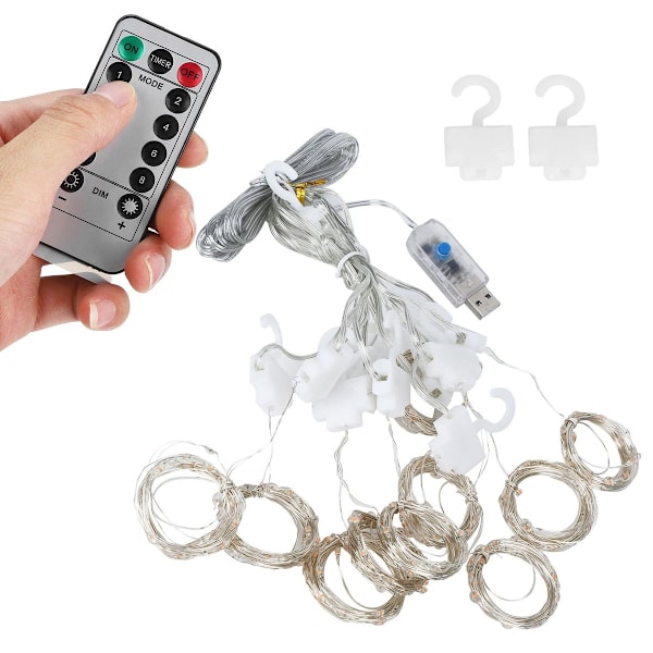 3x3m USB-fönstergardin ljusslingor med fjärrkontroll för KLB