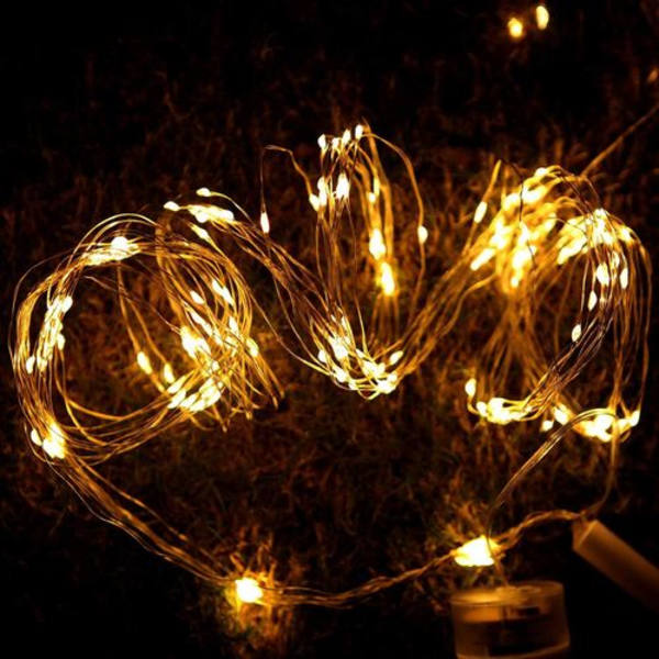 LED lysbundt, vandkande feelyss 8 modes 200 LED varm hvid