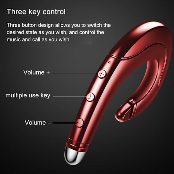 Business Bluetooth Handsfree Single Red