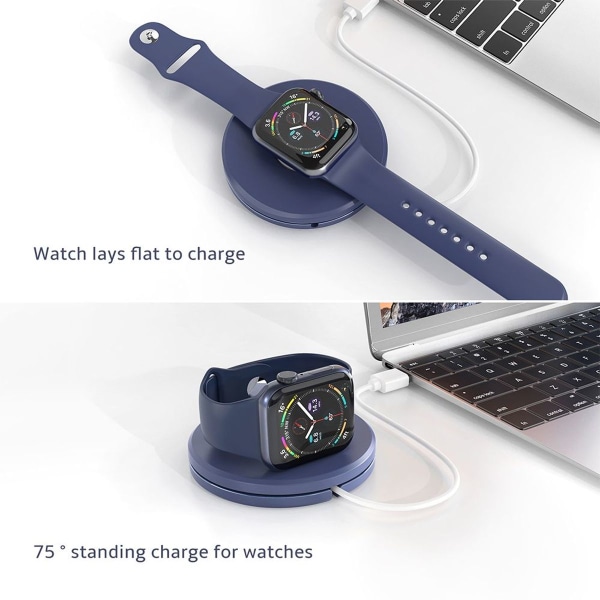 Apple Watch Laddningsstation Pop-up Kabelhantering Stativ Blå