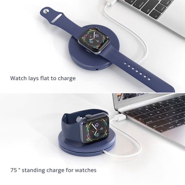 Apple Watch Ladestasjon Pop-up Kabelstyring Stativ Blå