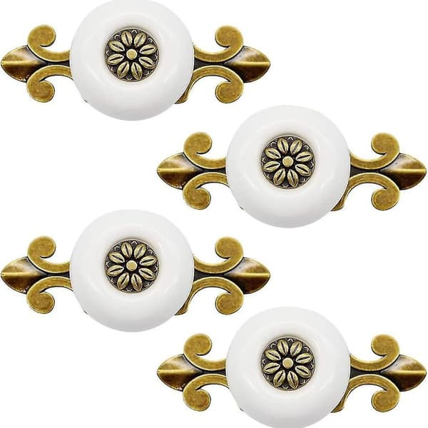 4-pack Vintage Keramiska Dörrknoppar