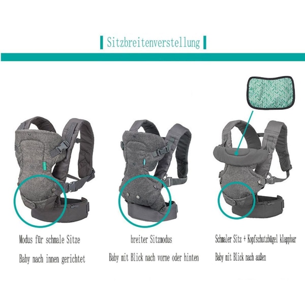 Infantino Flip Advanced 4-in-1 Baby Carrier - Ergonomic Baby Carrier with 4 KLB