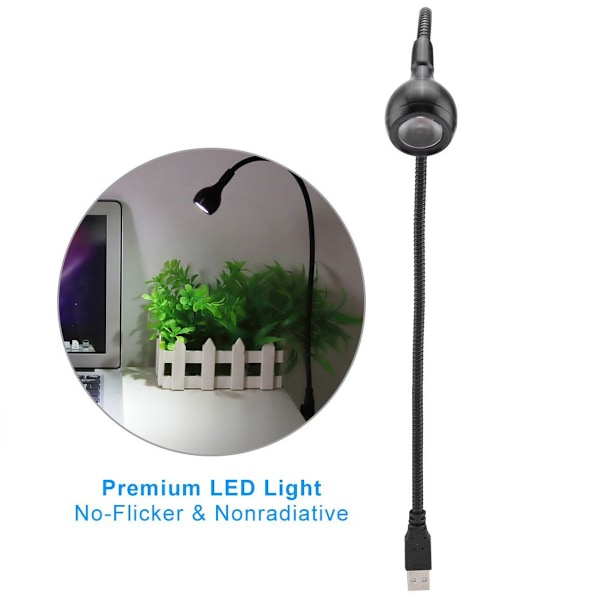 1W pitkä joustava kaula kannettava USB LED-valo yölukemiseen KLB