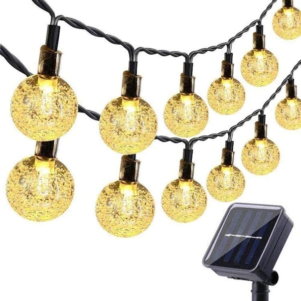 Solcelled Lyslenke Utendørs, 50 LED 7M Vanntette Solcelle Krystallkuler for Hage, Trær, Patio, Jul, Bryllup, Fester