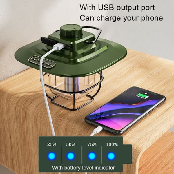 LY02 LED Retro Portable Tent Light Portable USB Rechargeable Camping Light