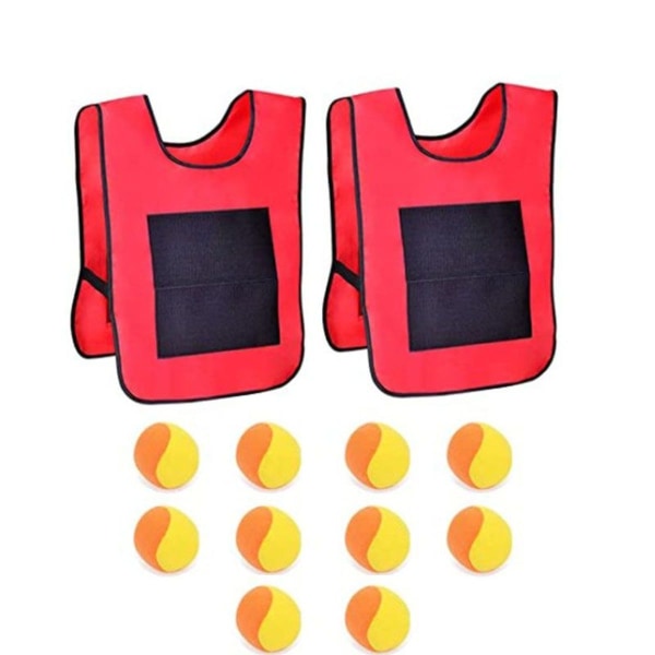 Klisterbollvästset, 2-delars klisterbollväst, dodgeballspelset, med 10 KLB