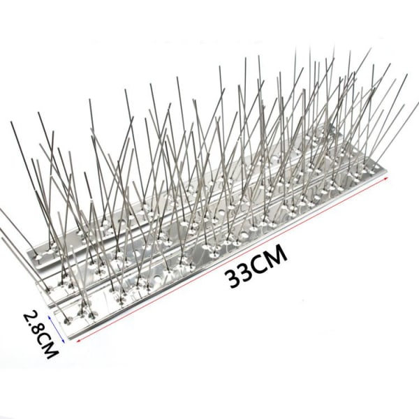 Premium fuglespigg av rustfritt stål, sterke og fleksible fuglespigg for å holde fugler unna (33 cm).