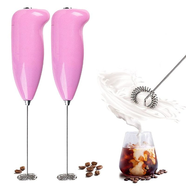 Kreativ håndkaffeblander i rustfrit stål, elektrisk, pink