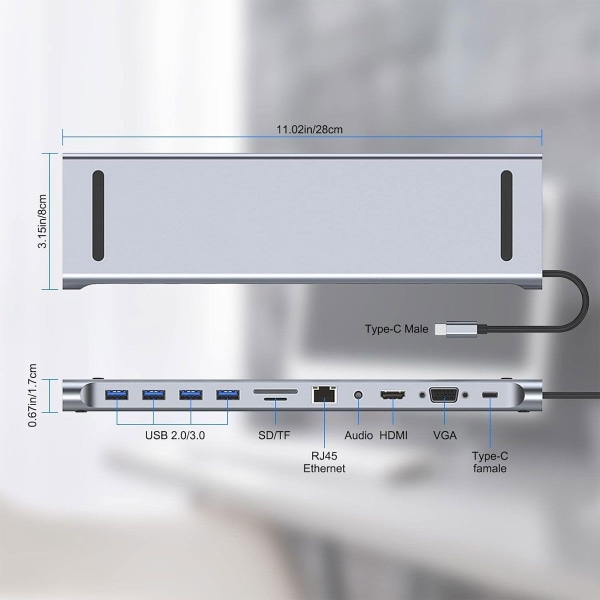 USB-multigränssnittsförlängare, lämplig för MacBook Apple