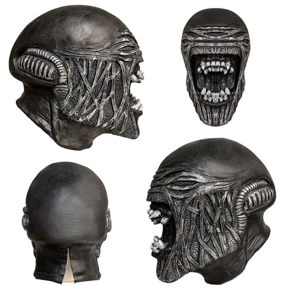 1 Pack Aliens Vs Predator Mask, Alien vs. Predator mask film omgivande cosplay latex mask huvudbonader, halloween mask, halloween dekoration, Alien Dog Mask