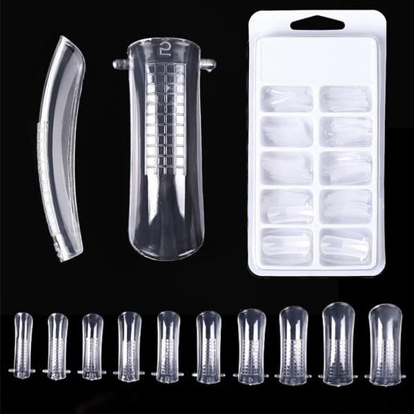 EBANKU Clear False Nail Gel Tips Nail Forms, 100 stycken nagelförlängningskit för g KLB