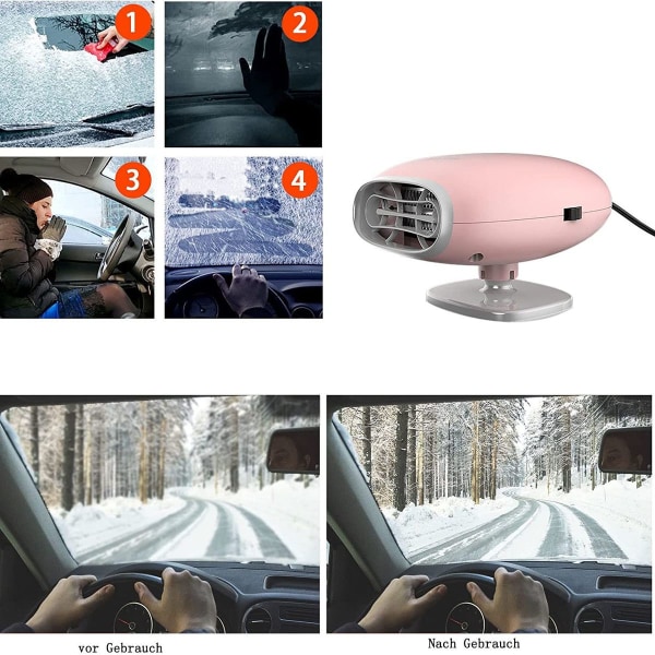 12V kannettava autonlämmitin, 150W autonlämmitin huurteenpoisto, 2 in 1 KLB