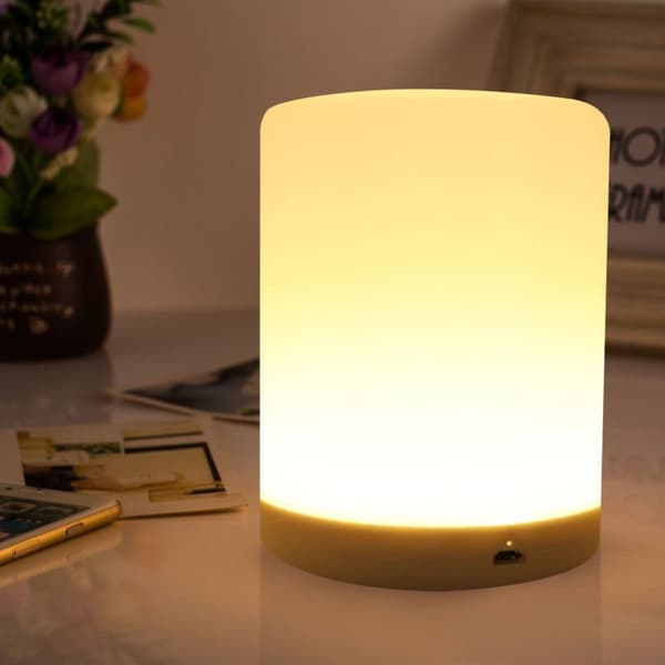 Lille farveskiftende LED-nattelys Touch-lampe til soveværelse KLB