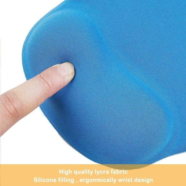 Kontormusematte med gel håndleddstøtte - Ergonomisk spill 04Blå
