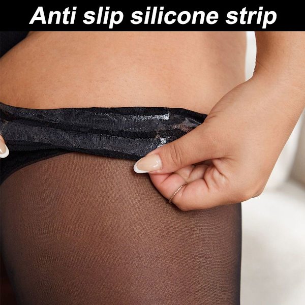1 st rolig silkesstrumpor spets över knästrumpor silikon XXL KLB