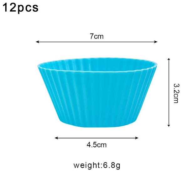 Silikonformar för muffins, tåliga silikonformar för bakning, 12-pack KLB