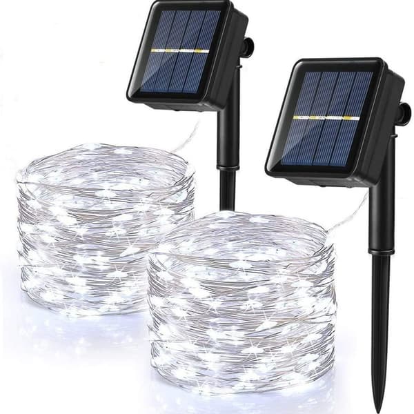 2-pack solcellslampor för utomhusbruk, 100 LED-solcellslampor, vad