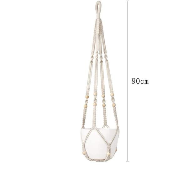 Hängande korg Macrame växt hängare 2 st Macrame hängare bomull växt hängare