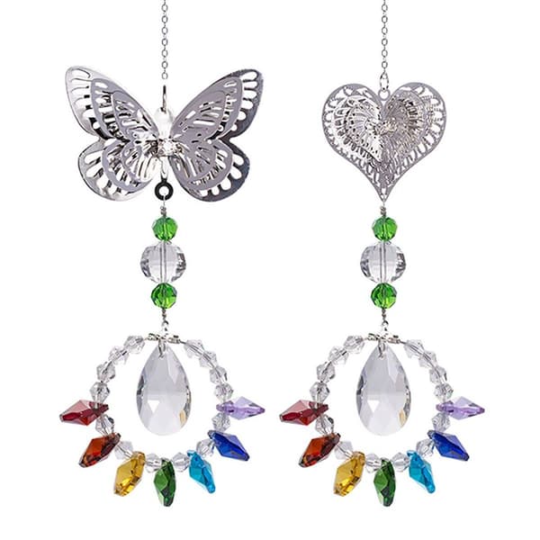 2 stk krystall vindus dagslys, hengende krystall ornamenter for
