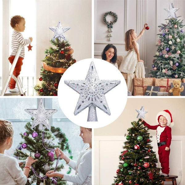 Julgranstopp stjärna julstjärna med justerbar LED-projektor KLB