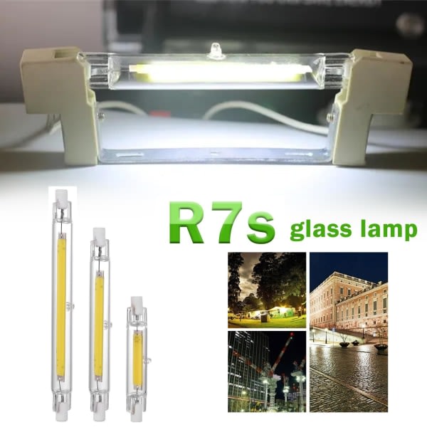 LED R7s COB 78mm 118mm Dimbara glasrør 15W 30W Lampbyte gulB 118mm