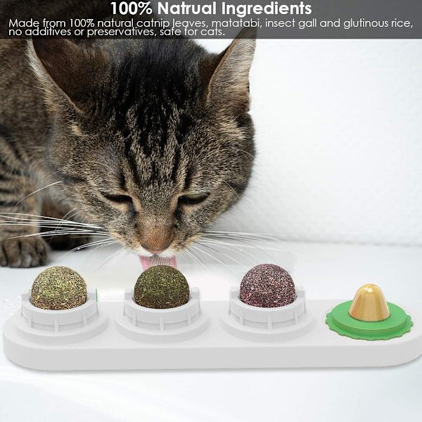 Kissankarkit luonnollisilla catnip-lehdillä, syötävät pallot, KLB