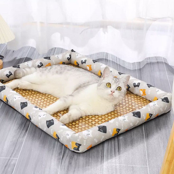 Fancy hund seng måtte, sommer kæledyr køligere kat is L(23.62x17.71x1.1) KLB