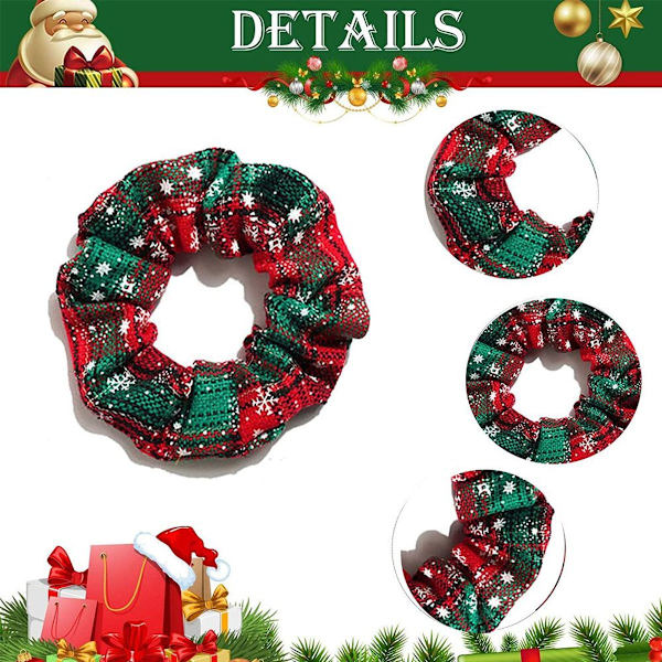 Jule Scrunchies til Hår Scrunchie Holder Ponytail Elastikker KLB