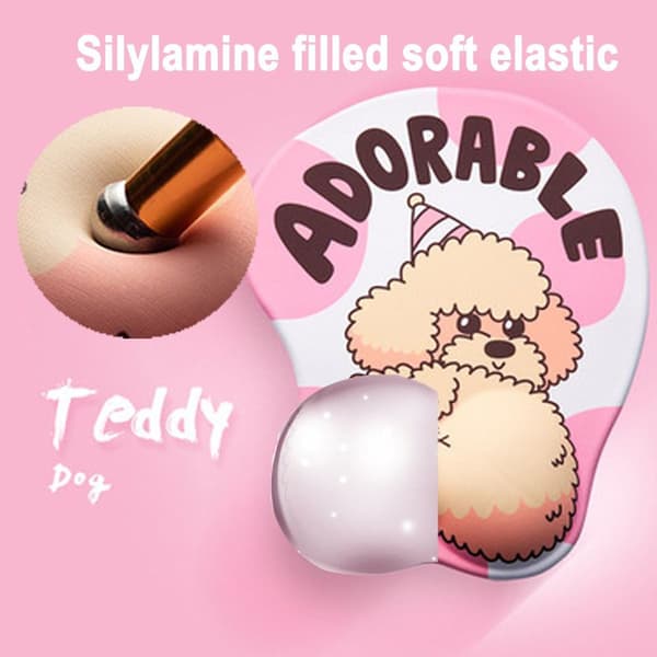 Dyremusematte med håndleddstøtte Sklisikker ergonomisk gel Teddy Bear
