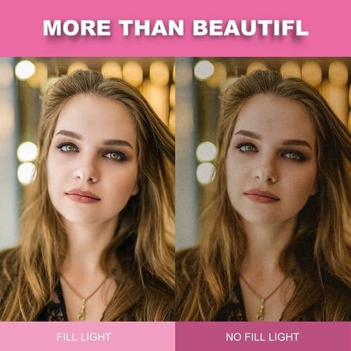 Concept 2-i-1 LED Selfie-ringlys med bordfeste og iPhone-holder