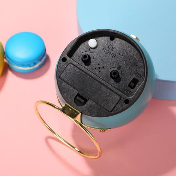Ring Bell Alarm Clock Retro Student Mute Night Light Alarm Clock (Rosa)