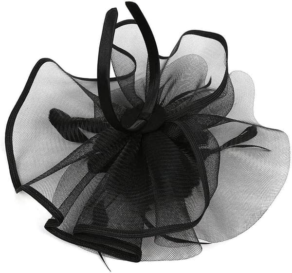 Blomster Mesh Bryllups Fascinator Hat for Kvinner (Svart)