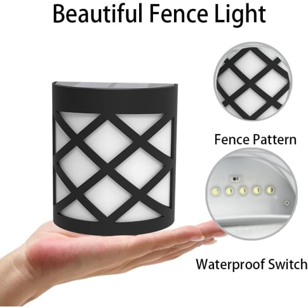 set of 4 solar outdoor wall light,solar lighting outdoor wall light,wireless waterproof fence lighting for porch,garage,Warm White Light