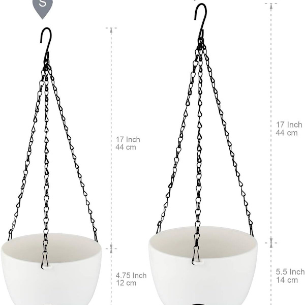 24CM Automatiske Vandingsblomsterpotter, Runde PP Plastplanter med Vandingshul