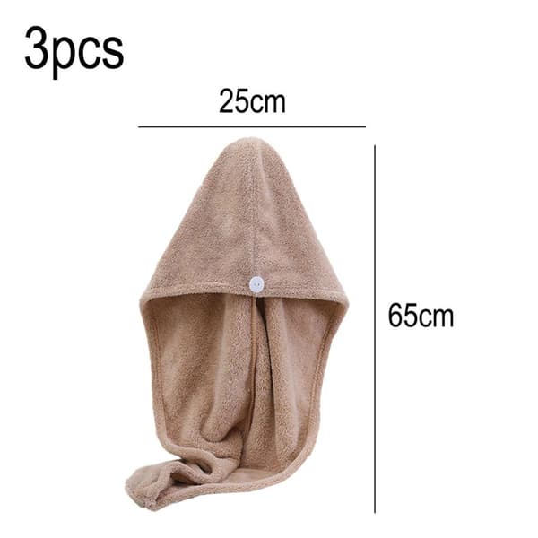 3-pak mikrofiber hårhåndklæde wraps absorberende hurtigtørrende blød ingen KLB