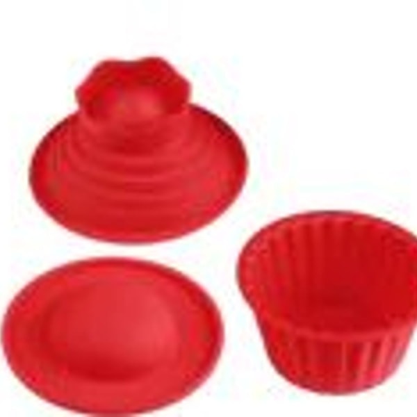 Form för muffins 3 delar röd