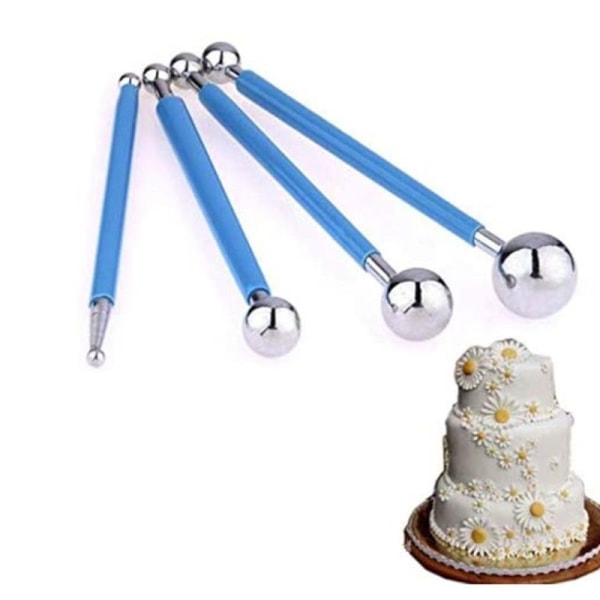 4 kpl Metal Ball Tee-se-itse kakkutyökalut Fondant Cake Koristeluun Sugarcraft