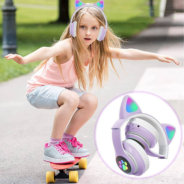 Bluetooth-kuulokkeet lapsille, taitettavat poika/tyttö-kuulokkeet