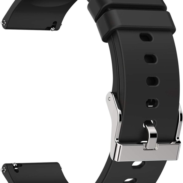P22 P32 P36 Smart Watch Armband 20mm Mjuk Silikon Ersättningsband Svart