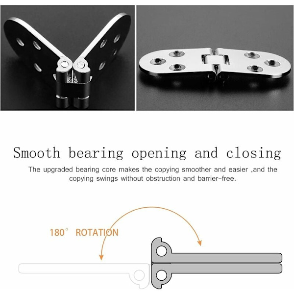 PCS Folding Table Hinges, 180 Degree Rounded Zinc Alloy Folding Table Hinge, Folding Flip Hinge Screws Not Included(Gold) KLB