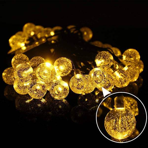 LED-ljusslinga utomhus solcellslinga med 50 LED-kristallkulor 9,5 KLB