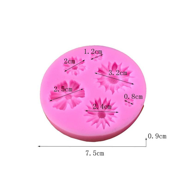 Ihuixinhe 3D Silikonform för tårta Fondant Dekoration (Blomma) KLB
